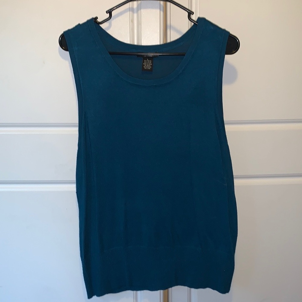 Large Audrey and Grace Blue Sleeveless Top